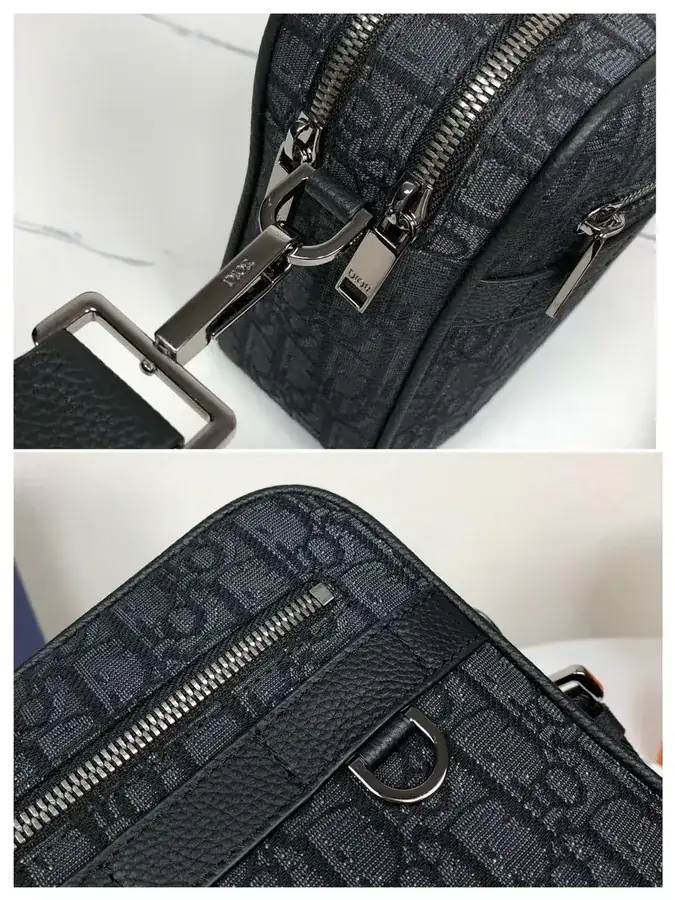 Holdmark Safari Messenger Bag Black Oblique Pattern