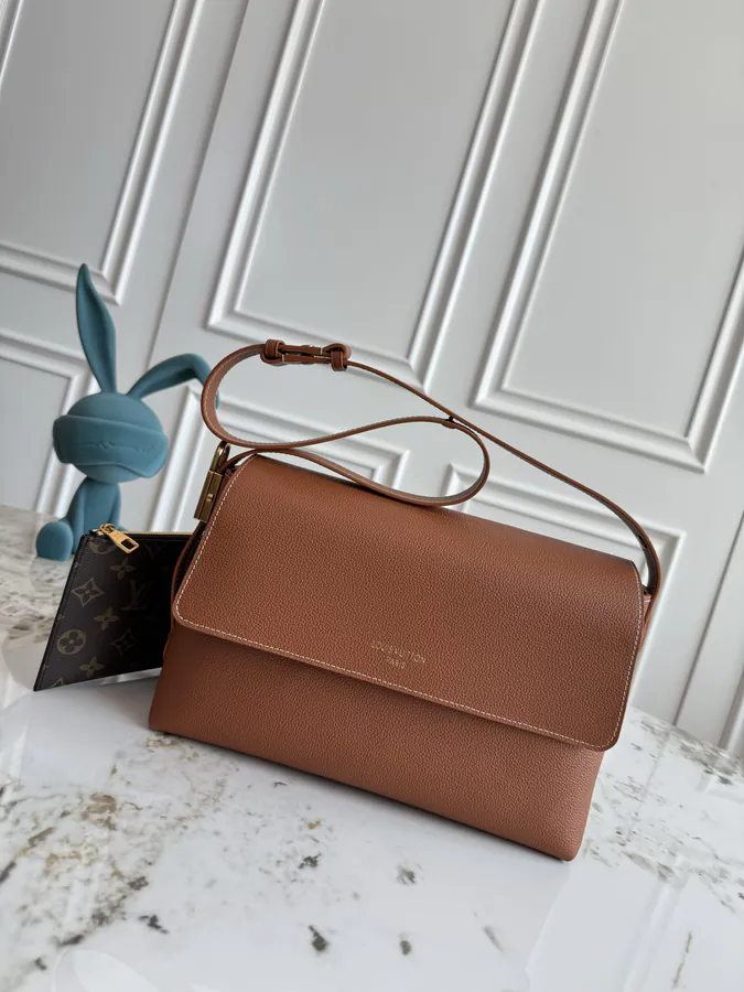 Low Key Messenger Bag in Grained Calfskin