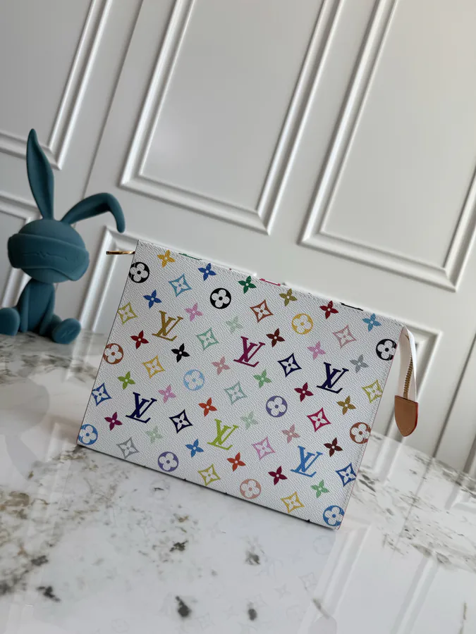 Exclusive Monogram Cosmetic Bag France Original M13746 White and Black