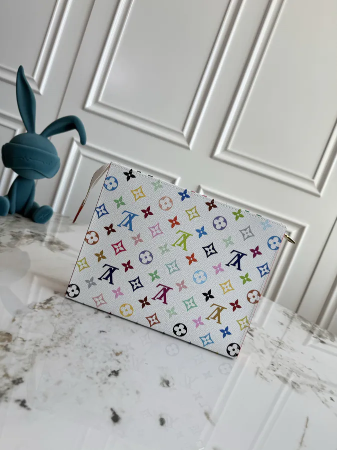 Exclusive Monogram Cosmetic Bag France Original M13746 White and Black
