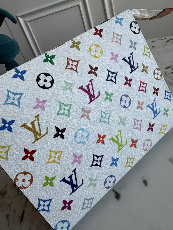 Exclusive Monogram Cosmetic Bag France Original M13746 White and Black