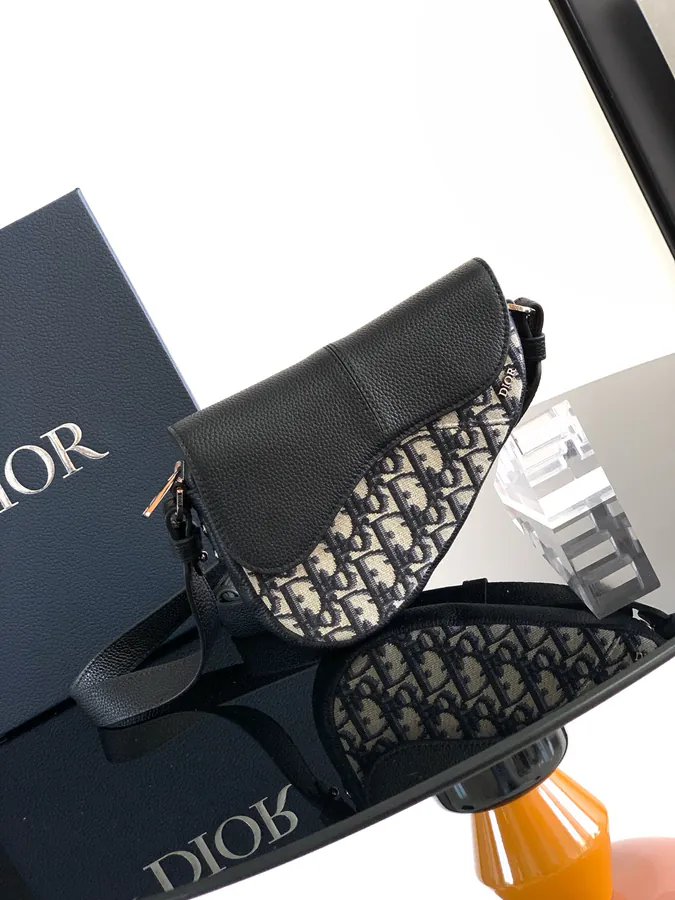 Dior Mini Saddle Bag with Adjustable Leather Strap