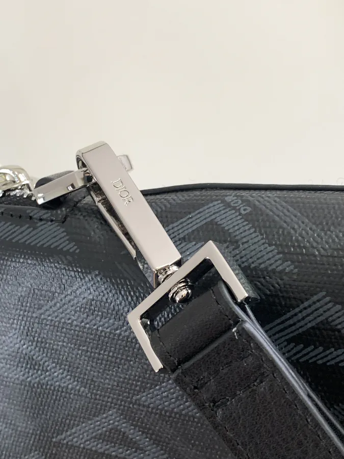 Marc Bohan A5 Handbag Elegant Minimalist Accessory with Gray Diamond Pattern Canvas