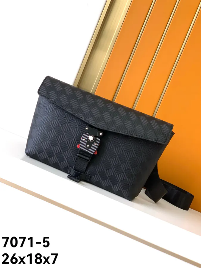 Mondrian New Crossbody Bag in Black Grained Calfskin