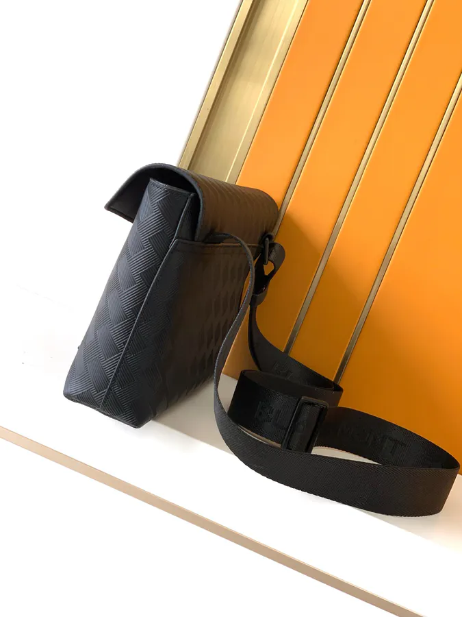 Mondrian New Crossbody Bag in Black Grained Calfskin