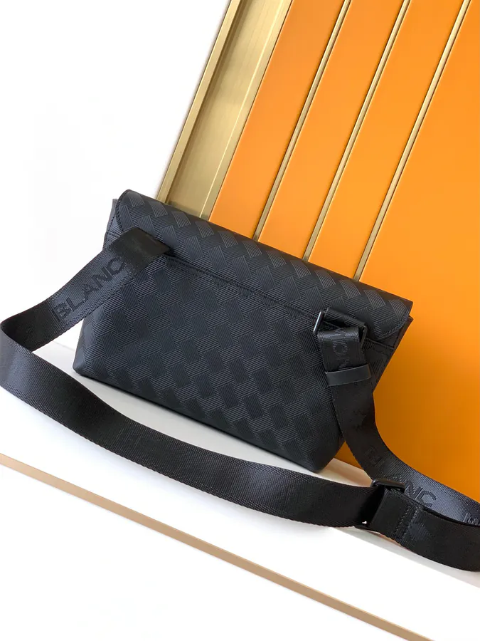 Mondrian New Crossbody Bag in Black Grained Calfskin