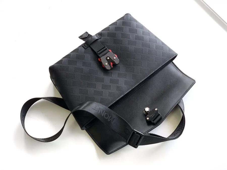 Mondrian New Crossbody Bag in Black Grained Calfskin
