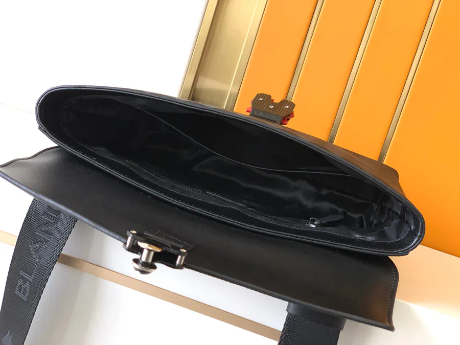 Mondrian New Crossbody Bag in Black Grained Calfskin