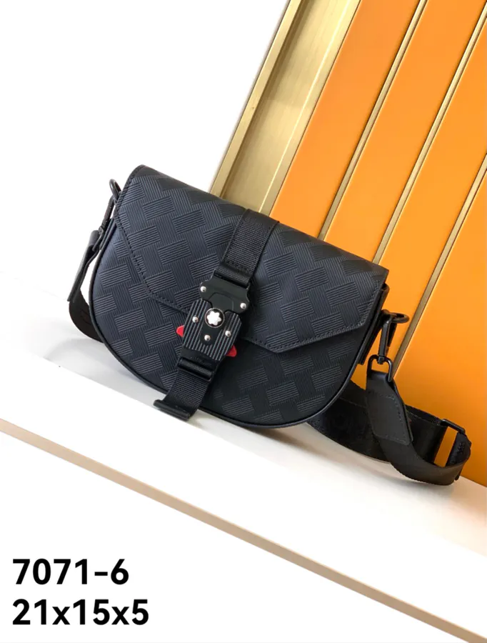 Mondrian New Crossbody Bag in Black Grained Calfskin