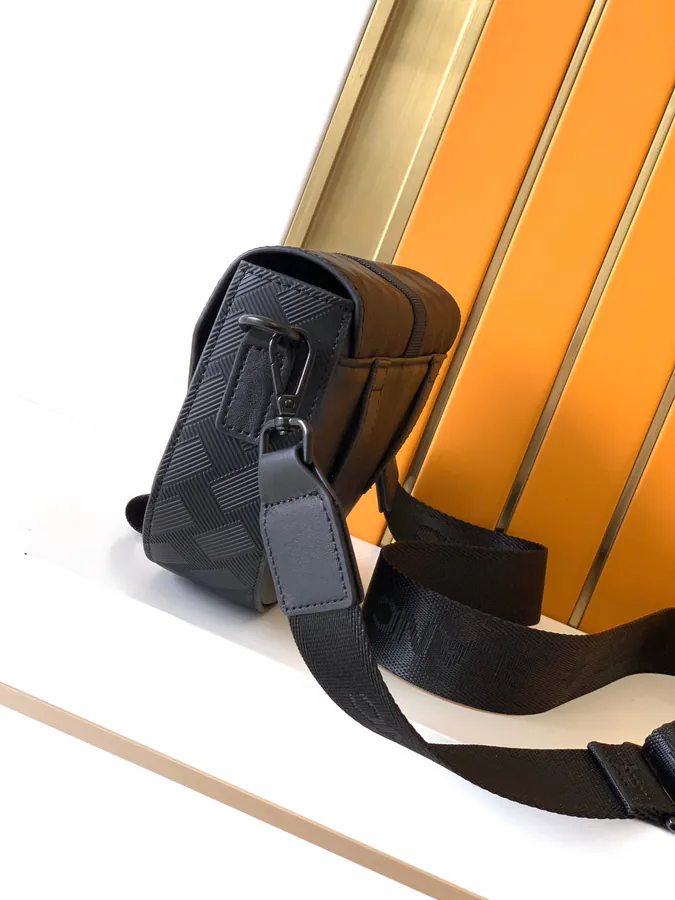 Mondrian New Crossbody Bag in Black Grained Calfskin