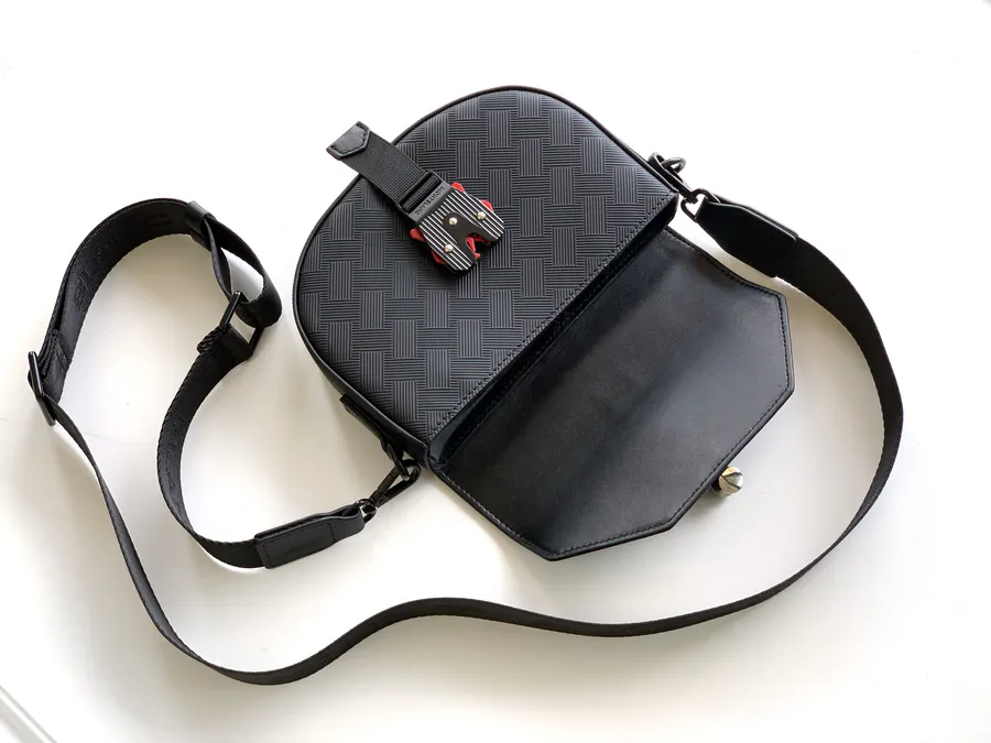 Mondrian New Crossbody Bag in Black Grained Calfskin