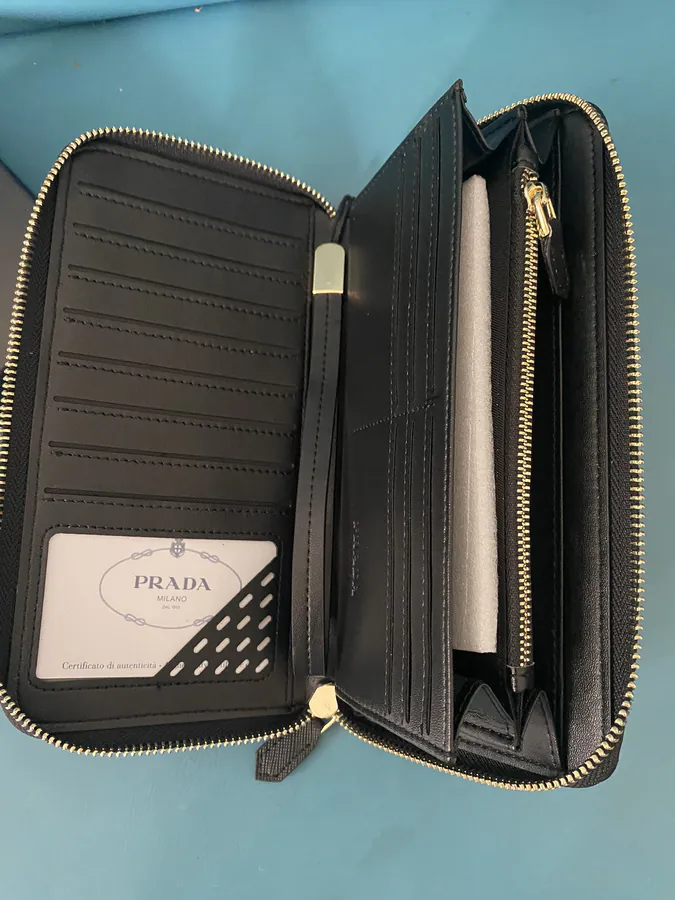 Classic Large Zip Wallet ZP Development, Grained Calfskin, Black