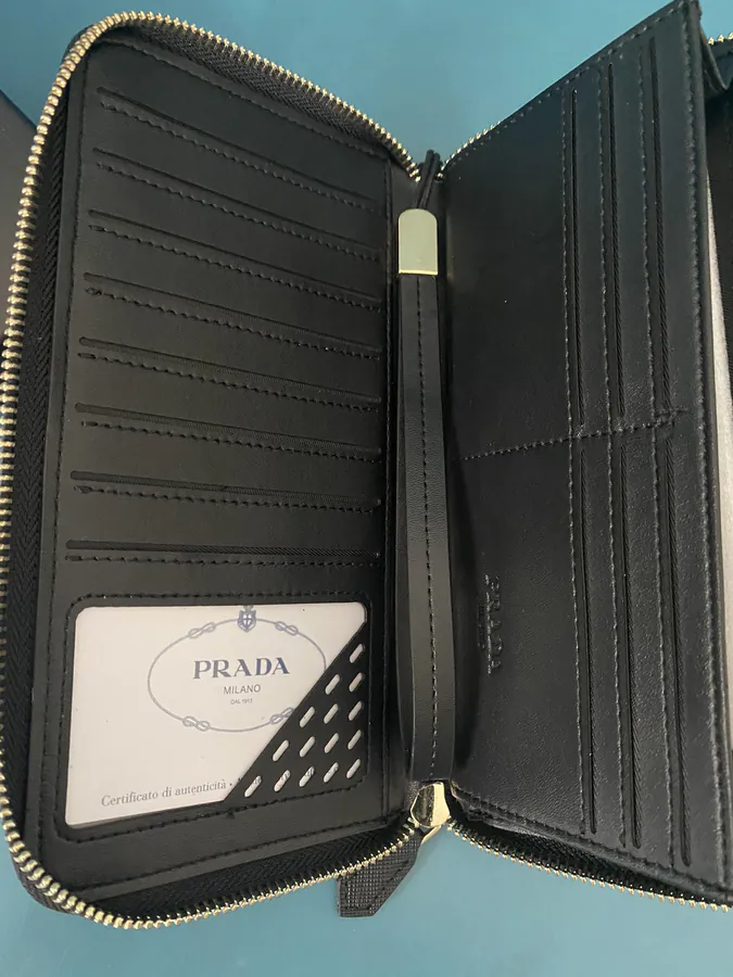 Classic Large Zip Wallet ZP Development, Grained Calfskin, Black