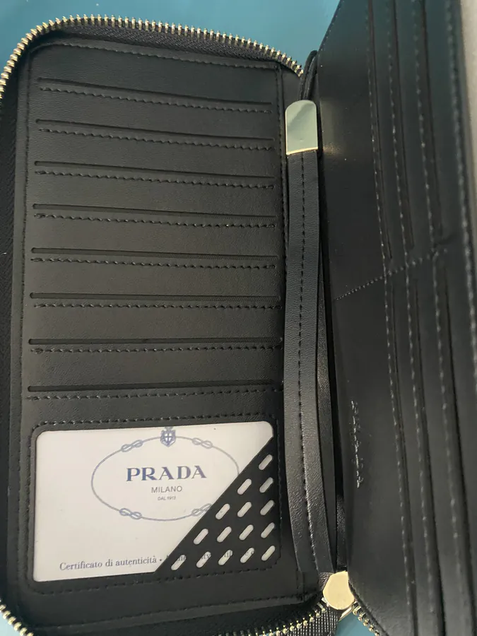Classic Large Zip Wallet ZP Development, Grained Calfskin, Black