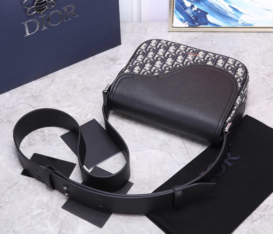 Mini Saddle Messenger Bag with DIOR Logo