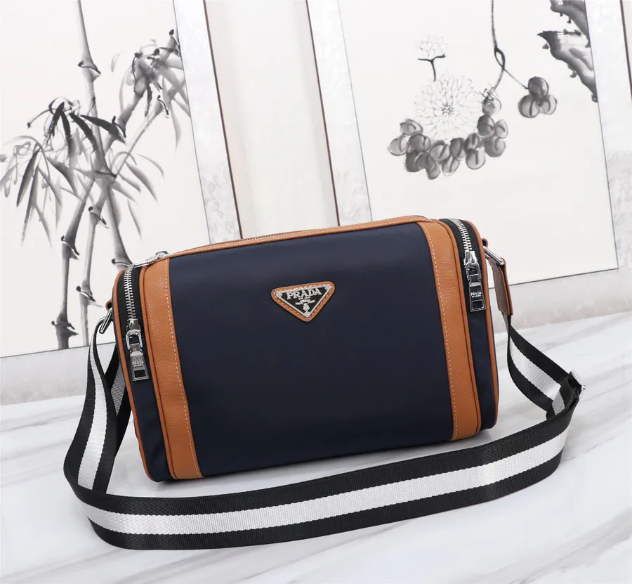 Prada Raincoat Waterproof Fabric Bag with Premium Leather
