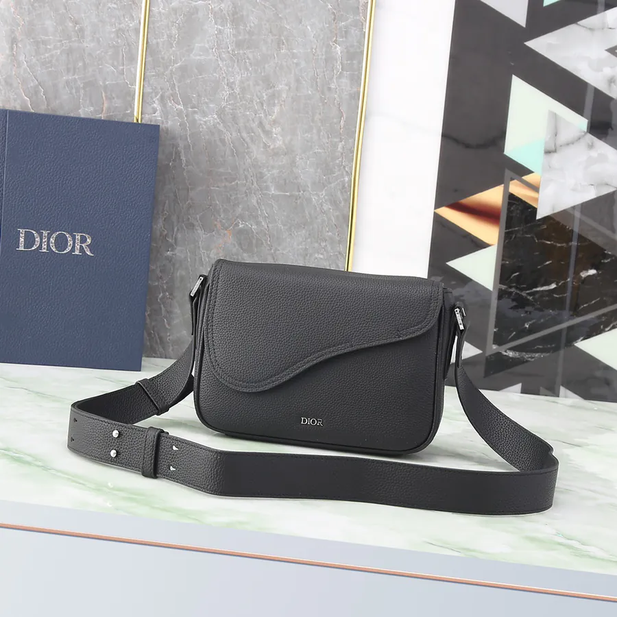 DIOR Bucket Bag in Black Grained Calfskin
