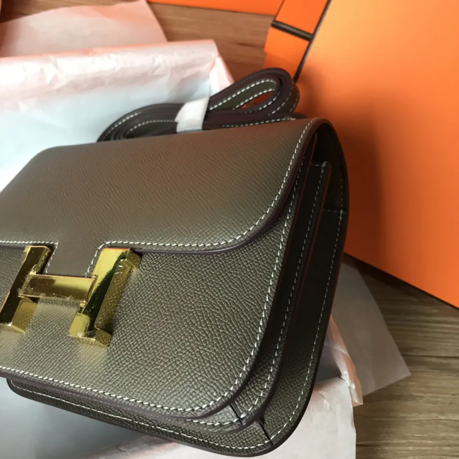 Constance 19cm Bucket Bag with Gold and Silver Buckles