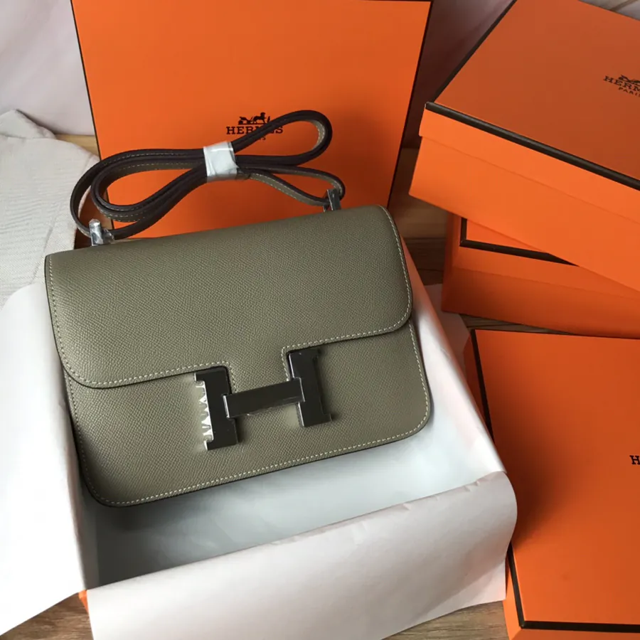 Constance Bucket Bag with Gold and Silver Buckles, 23cm