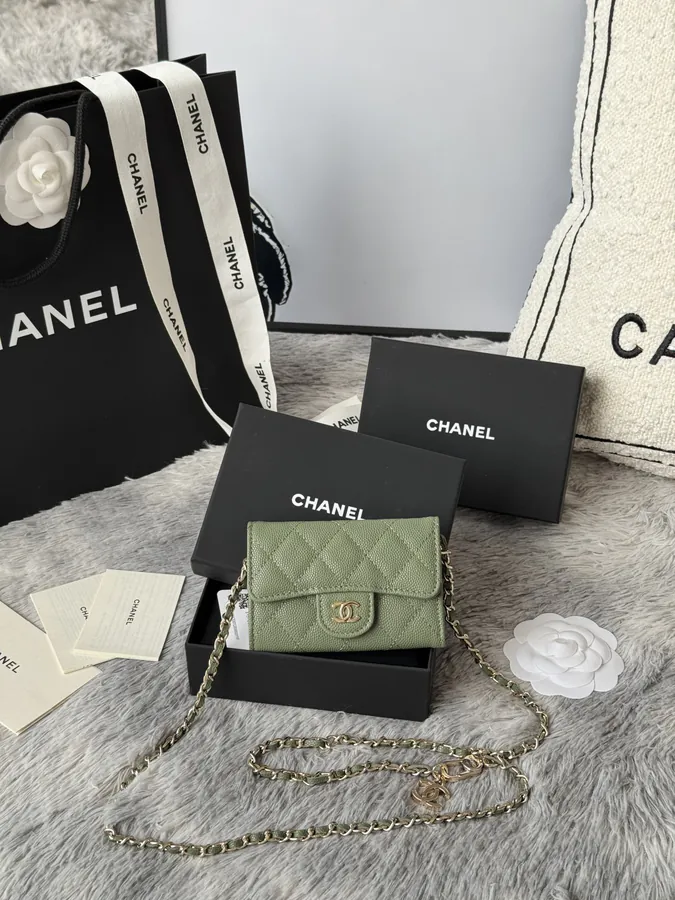 Chane New Fishnet Grain Calfskin Waist Bag