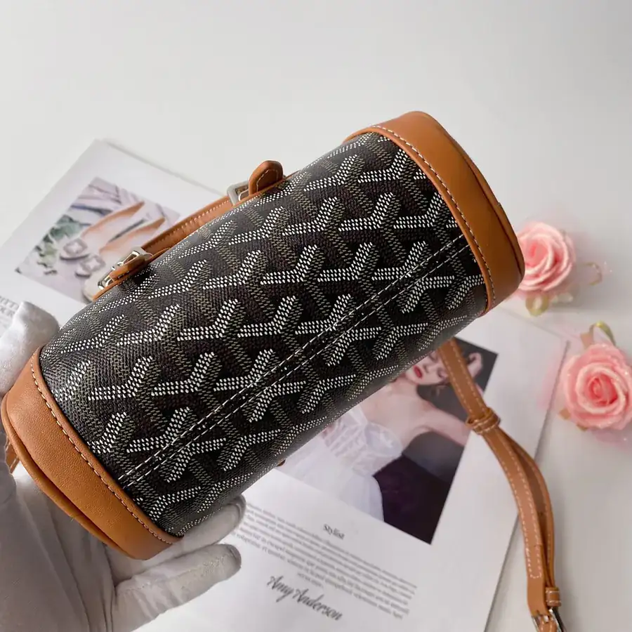 Goyard Mini Boston Pillow Bag with Unique Hand Drawn Pattern