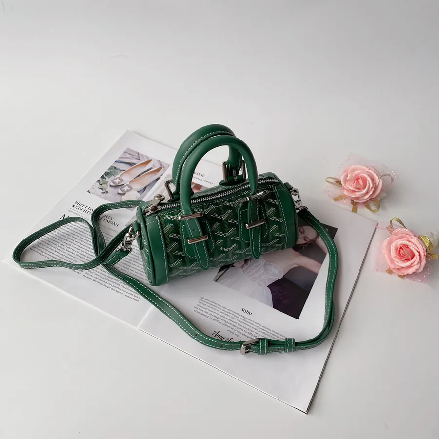 Goyard Mini Boston Pillow Bag with Unique Hand drawn Pattern