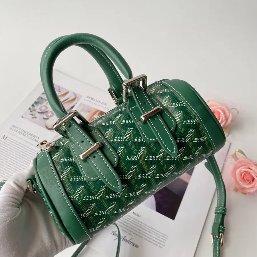 Goyard Mini Boston Pillow Bag with Unique Hand drawn Pattern