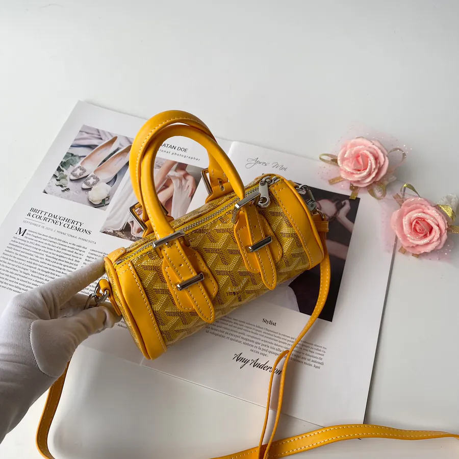Goyard Mini Boston Pillow Bag with Unique Hand drawn Pattern