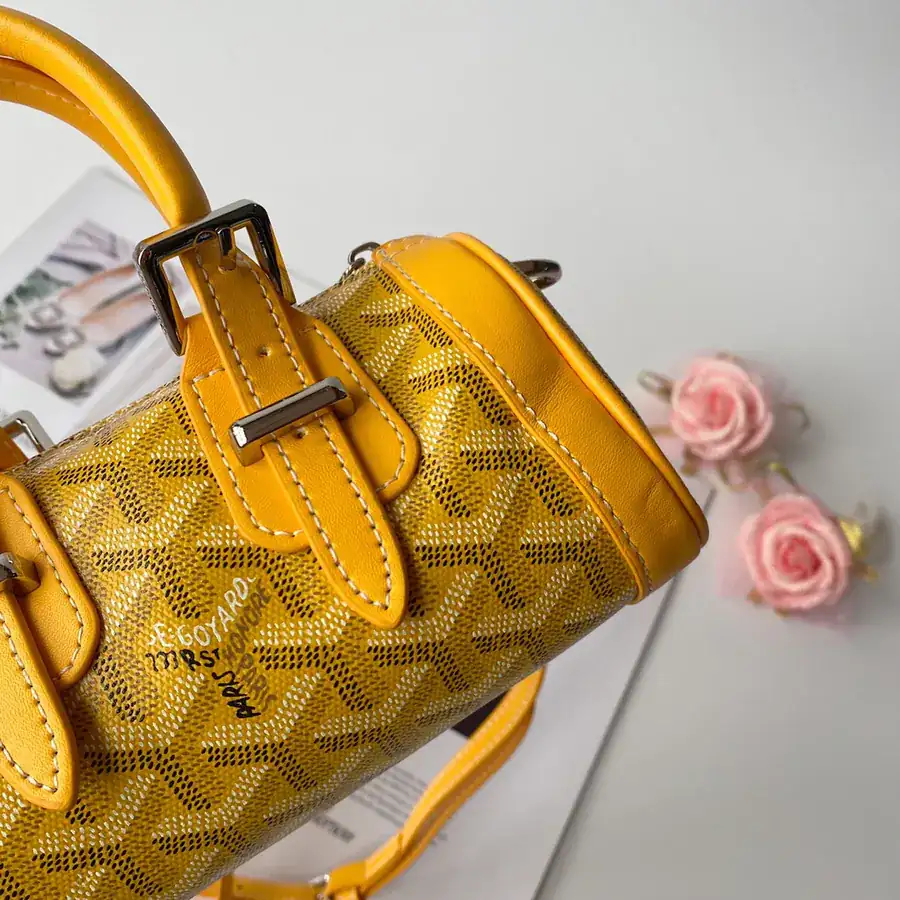 Goyard Mini Boston Pillow Bag with Unique Hand drawn Pattern