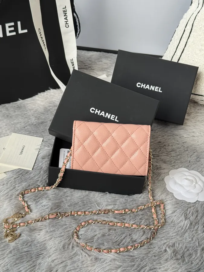 Chane New Fishnet Grain Calfskin Waist Bag