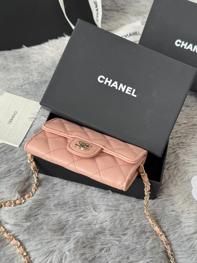 Chane New Fishnet Grain Calfskin Waist Bag