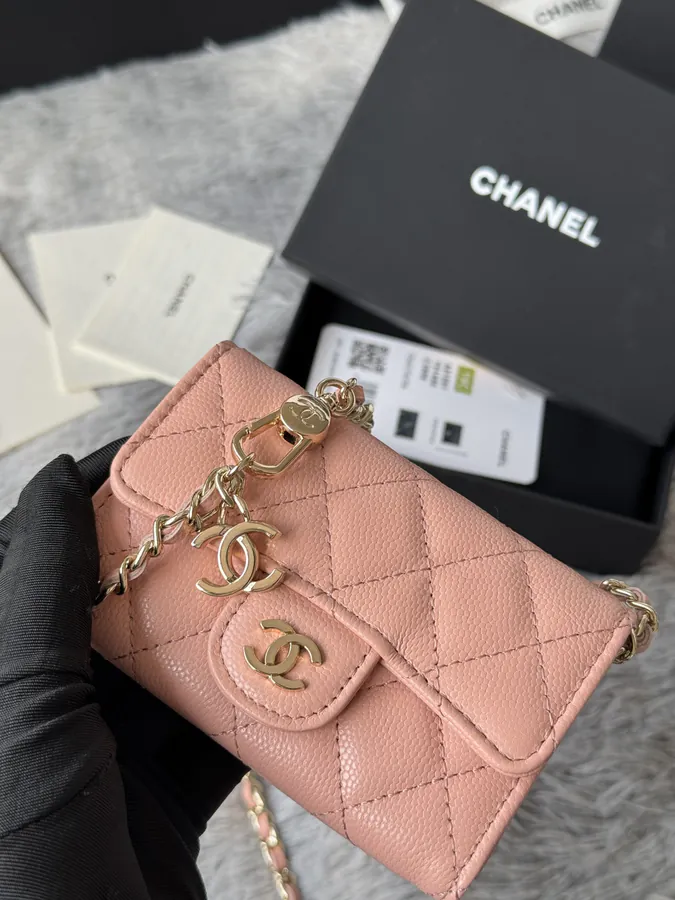 Chane New Fishnet Grain Calfskin Waist Bag