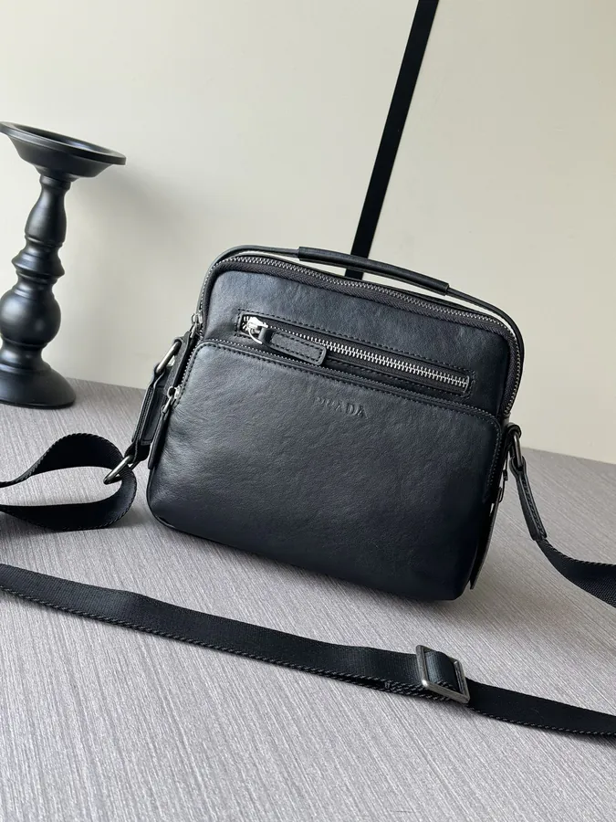 Prada 6882 Handbag Premium Leather, Elegant Design, Black