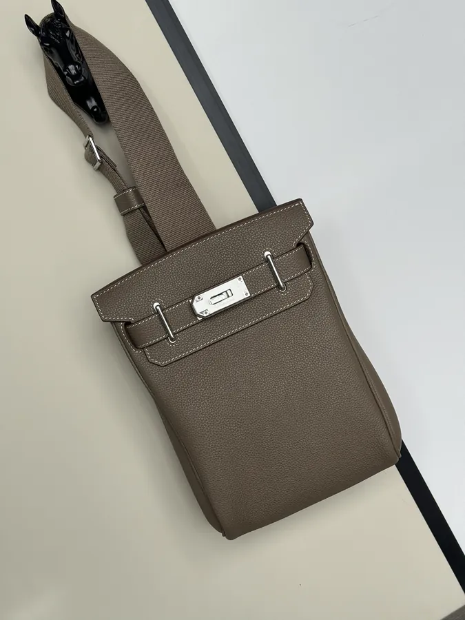 2024 New Style Hermes Full Steel Full Leather Chest Bag