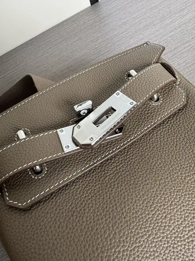 2024 New Style Hermes Full Steel Full Leather Chest Bag