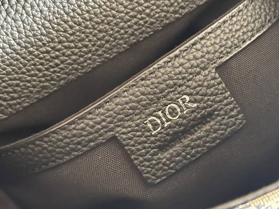 Dio Oblique Mini Bag Black Grained Calfskin