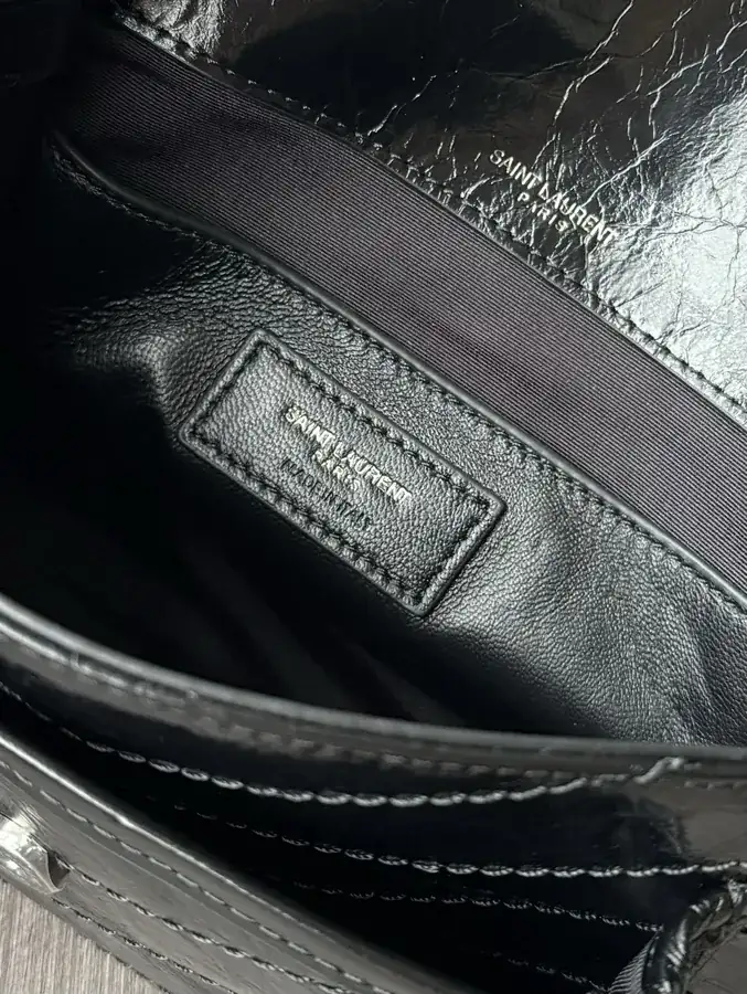 Saint Laurent Baby Size腋下包 Black Grained Silver
