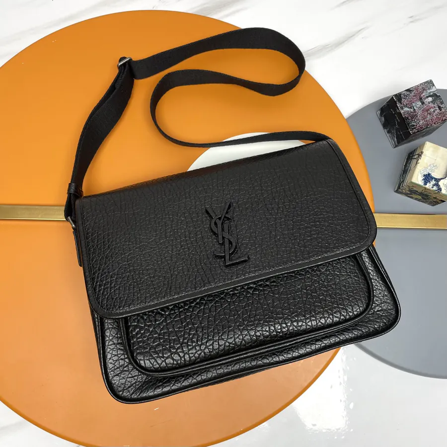 YSL Saint Laurent NIKI MESSENGER Black Grained Leather