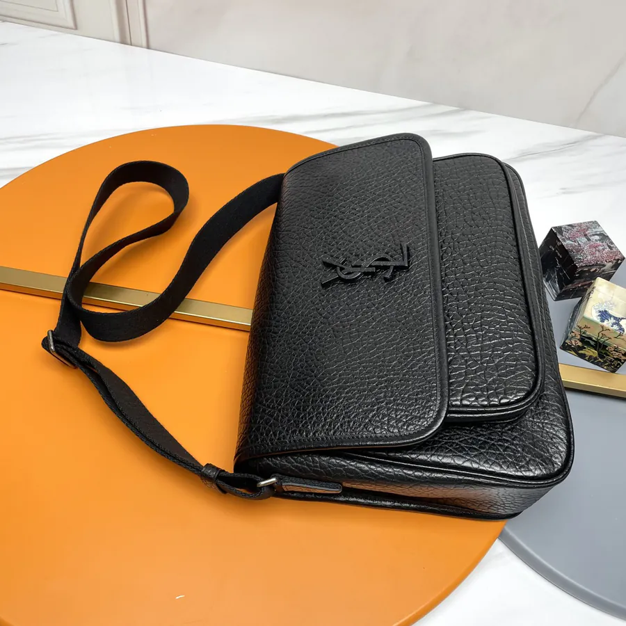 YSL Saint Laurent NIKI MESSENGER Black Grained Leather