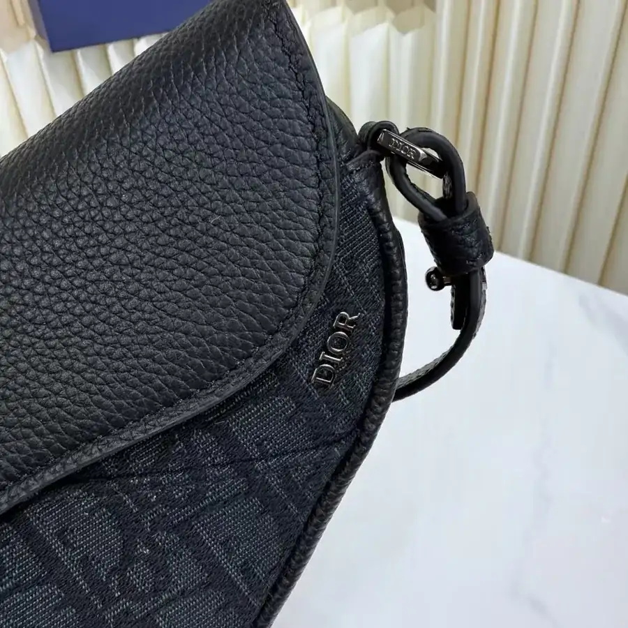 Dior Mini Saddle Bag with Magnetic Clasp and Adjustable Strap