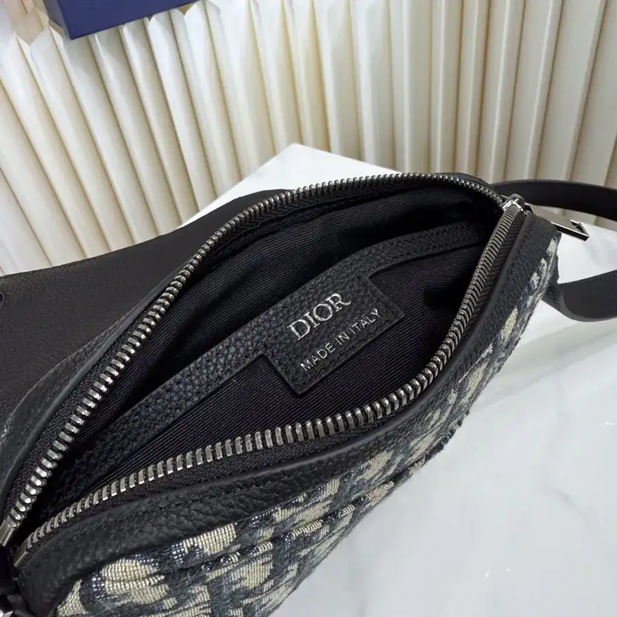 Mini Saddle Bag with Grained Calfskin Trim