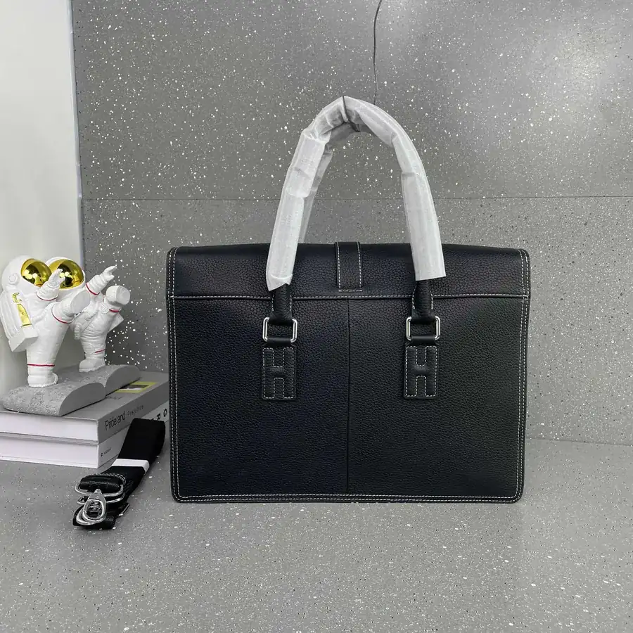 Hermès Original New Men's Briefcase 3369 1 Blue, Black, Terracotta