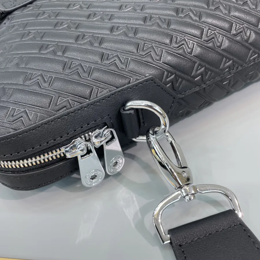 New MONTBLANC Men's Briefcase Premium Leather, Elegant Design