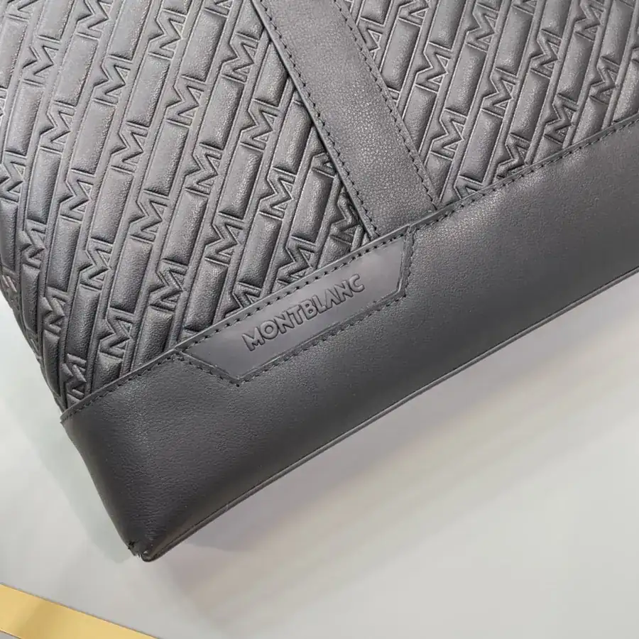 New MONTBLANC Men's Briefcase Premium Leather, Elegant Design
