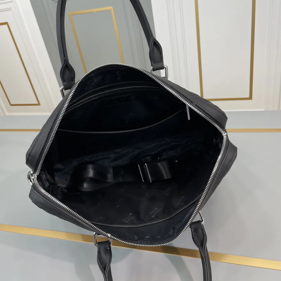 New MONTBLANC Men's Briefcase Premium Leather, Elegant Design