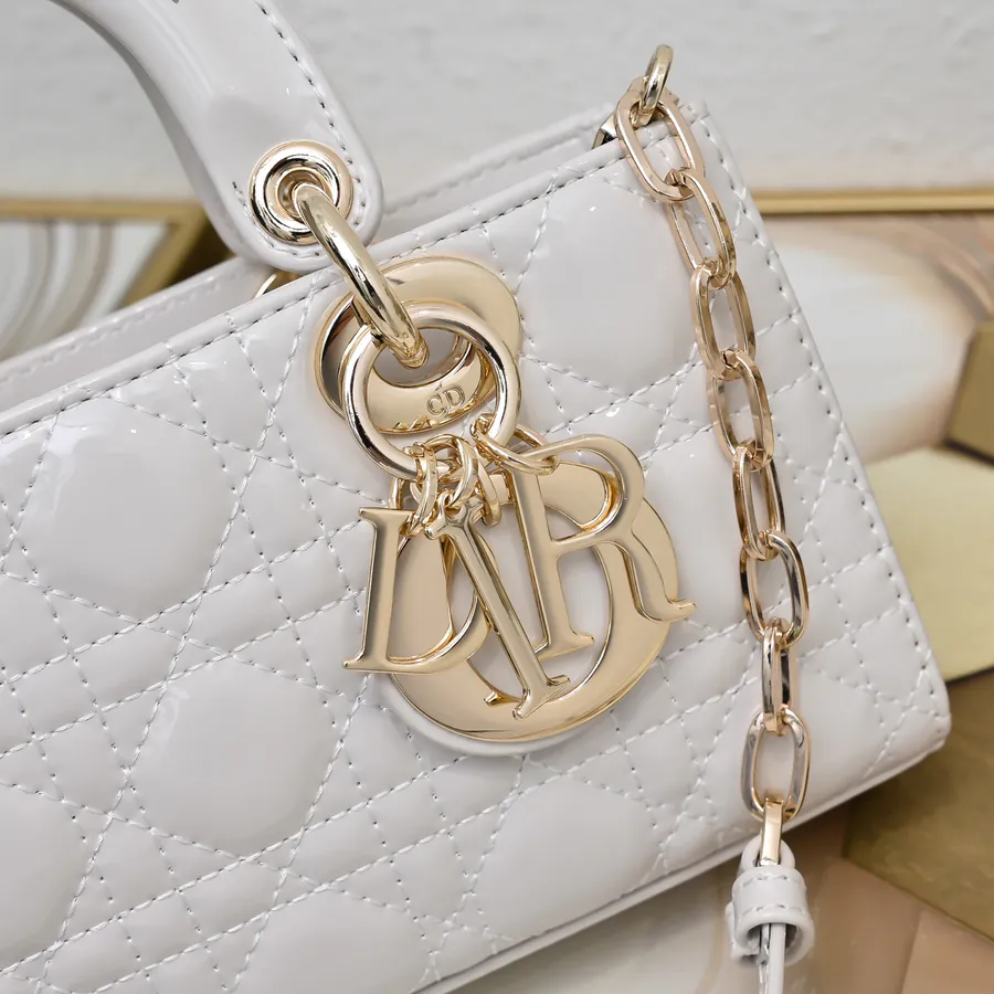 Crossbody Lady D−Joy Bag in Glossy Calfskin