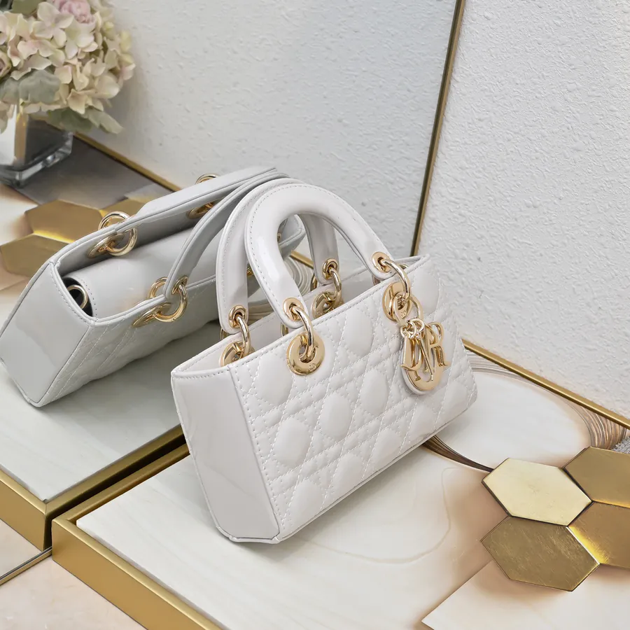 Crossbody Lady D−Joy Bag in Glossy Calfskin