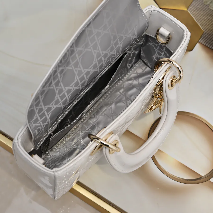 Crossbody Lady D−Joy Bag in Glossy Calfskin