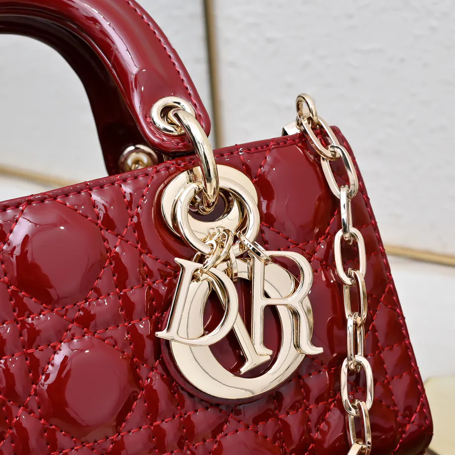 Lady D−Joy Crossbody Bag in Glossy Calfskin