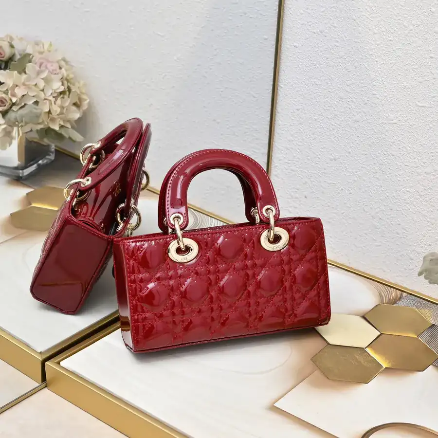 Lady D−Joy Crossbody Bag in Glossy Calfskin